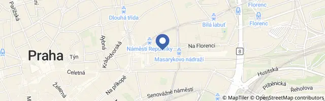 Mapa - Vánoční trhy na náměstí Republiky v Praze 2026