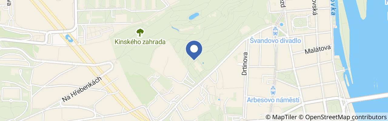 Mapa - Letní kino Kinská 2026
