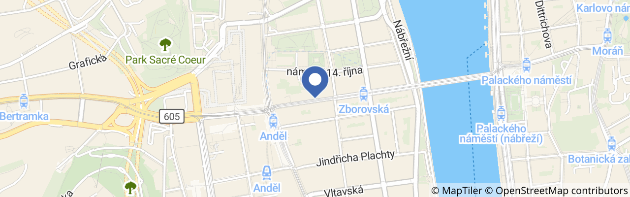 Mapa - Sraz vozů značky DeLorean v Andělském pivovaru 2026