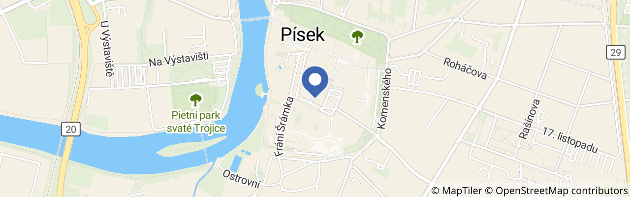 Mapa - František Ringo Čech – profilová výstava v Písku