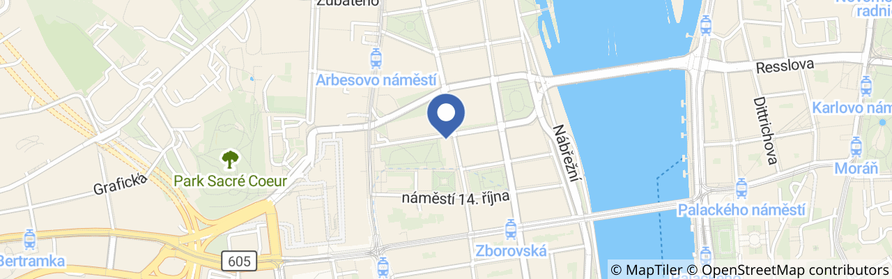 Mapa - Letní kino v parku Portheimka 2026