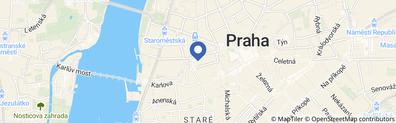 Mapa - Historická procházka na téma Televize proti okupaci 1968