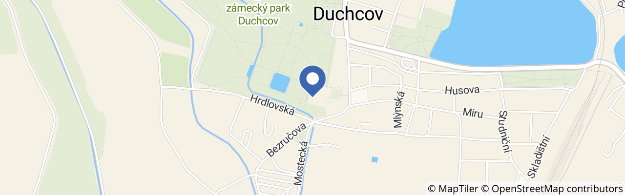 Mapa - Prohlídky sklepení na zámku Duchcov