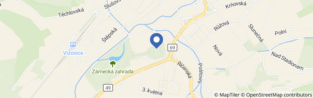 Mapa - Hradozámecká noc na zámku Vizovice