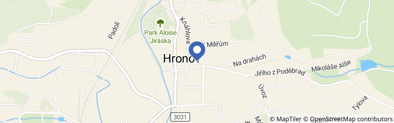 Mapa - Jiráskův Hronov 2026 – Festival amatérského divadla