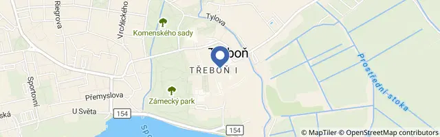 Mapa - Andělské rozsvícení vánočního stromu v Třeboni 2026
