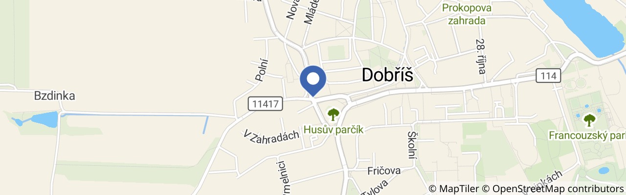 Mapa - Večerní prohlídky zámku Dobříš