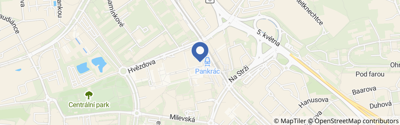 Mapa - Letní kino Sunset Cinema na Pankráci 2026