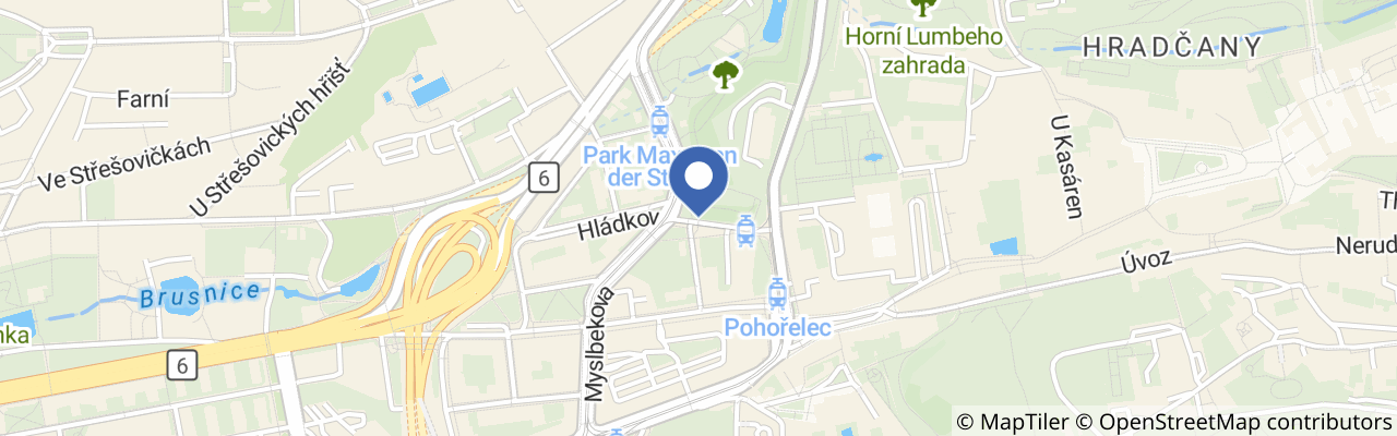 Mapa - Letní kino u Keplera 2026 – park Maxe van der Stolea