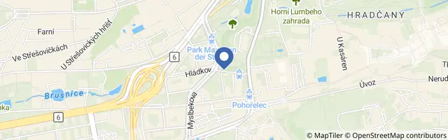 Mapa - Letní kino u Keplera 2026 – park Maxe van der Stolea
