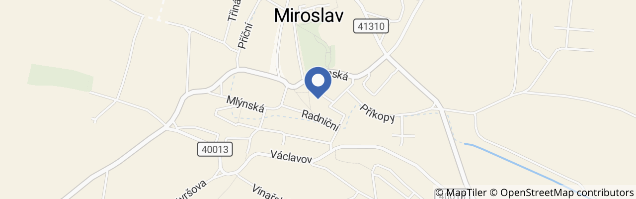 Mapa - Krojované hody v Miroslavi 2026