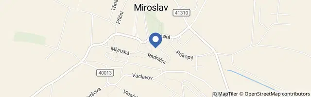 Mapa - Krojované hody v Miroslavi 2026