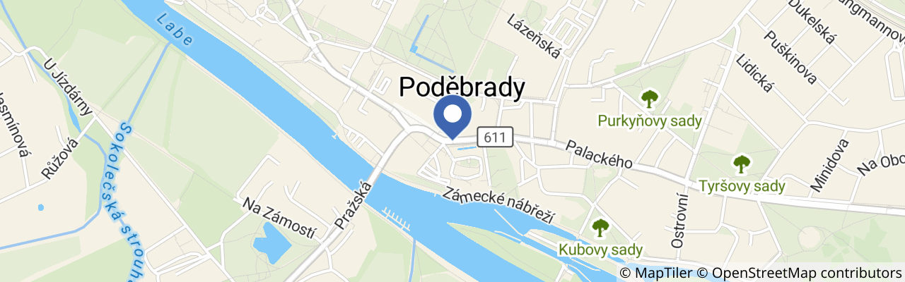 Mapa - Farmářské trhy Poděbrady 2026