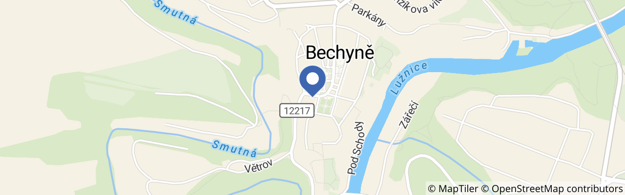 Mapa - Komentované procházky po starém hřbitově v Bechyni