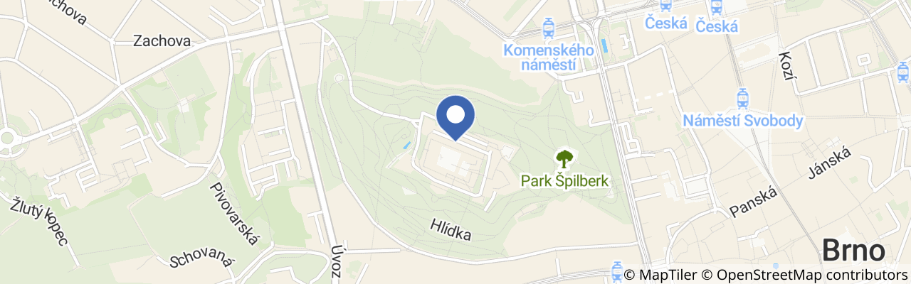 Mapa - Letní kino na Špilberku 2026