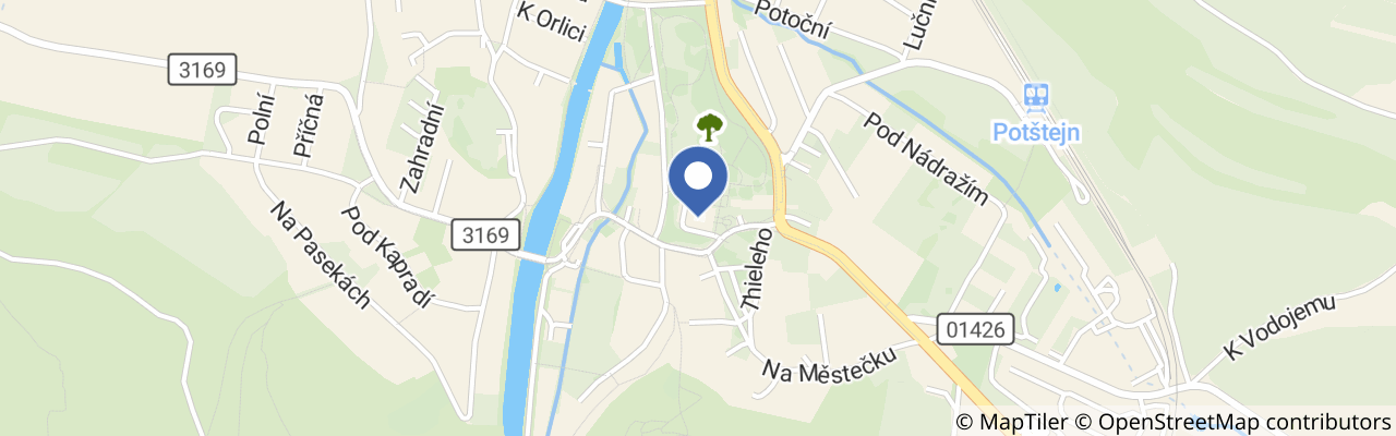 Mapa - Hrané prohlídky na zámku Potštejn