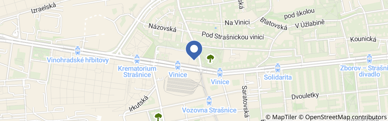 Mapa - Letní scény Prahy 10 – Zahradní Město