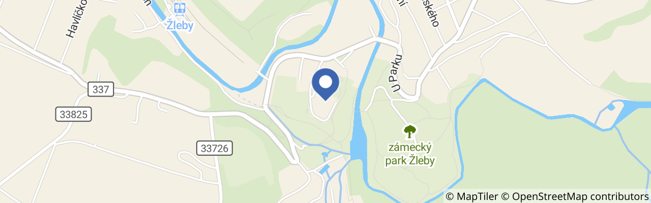 Mapa - Večer otevřených bran na zámku Žleby
