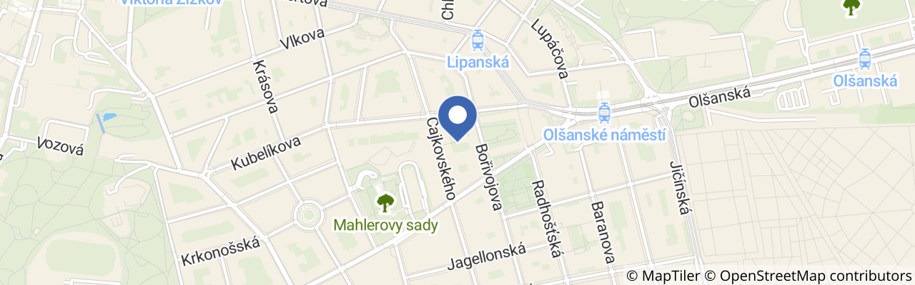 Mapa - Ranní jóga v zahradě Atria Žižkov