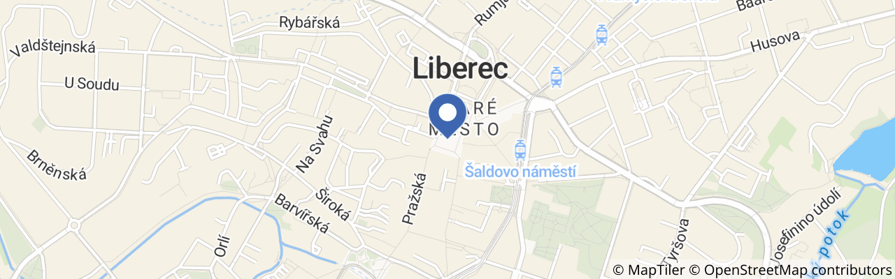 Mapa - Komentované procházky Starým Městem v Liberci