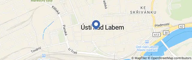 Mapa - Cyklobusy Dopravního podniku města Ústí nad Labem – linka 20 a 21