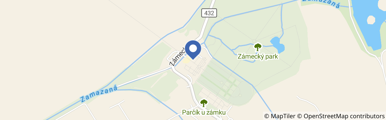 Mapa - Kostýmové prohlídky – půjčovna historických kostýmů na zámku Milotice