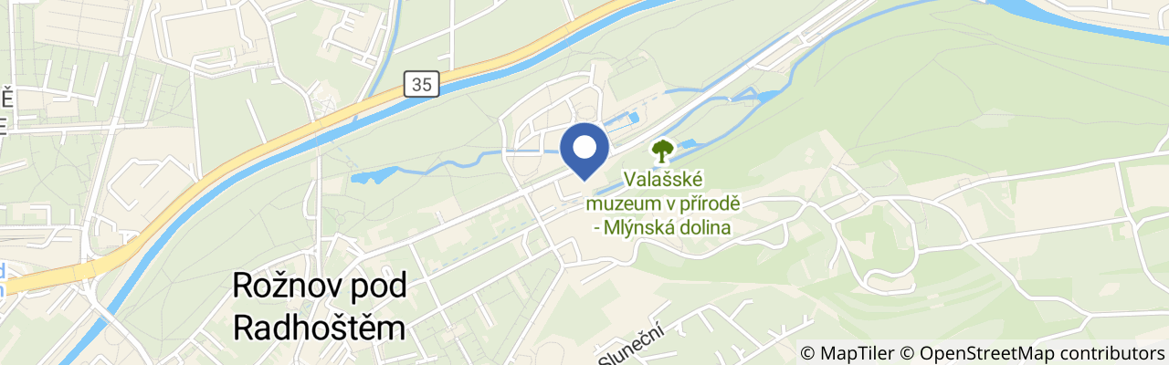 Mapa - Anenská pouť v Dřevěném městečku v Rožnově 2026