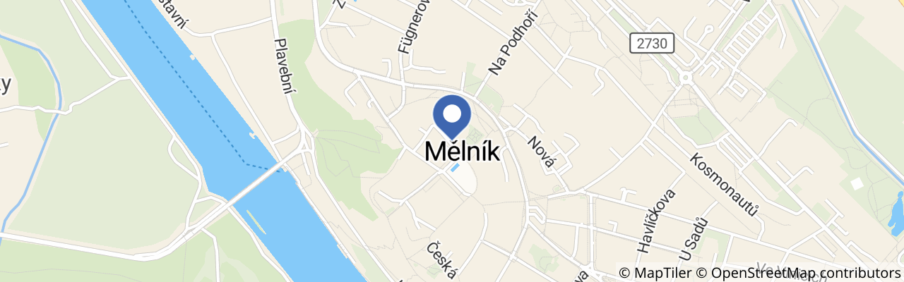 Mapa - Výstava hub a jiřinek v Mělníce 2026