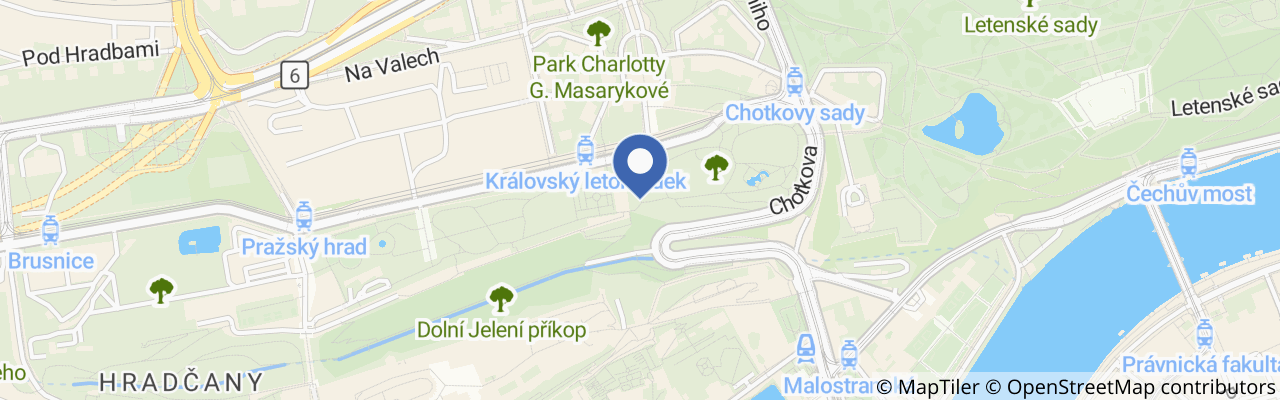 Mapa - Podzimní procházky Jelením příkopem na Pražském hradě