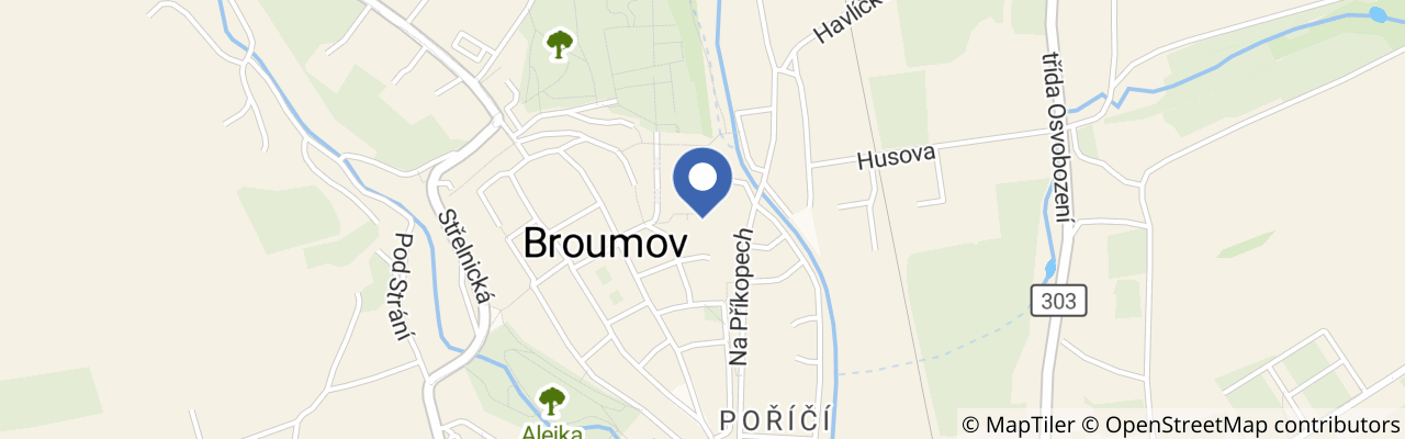Mapa - Letní hornové kurzy v Broumově 2026