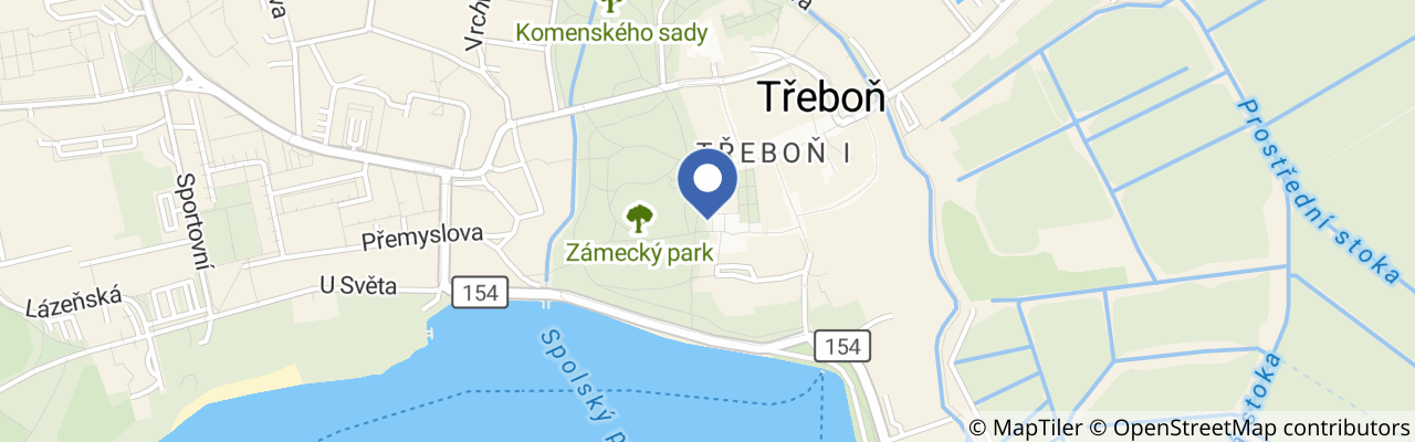 Mapa - Adventní zámecké trhy v Třeboni