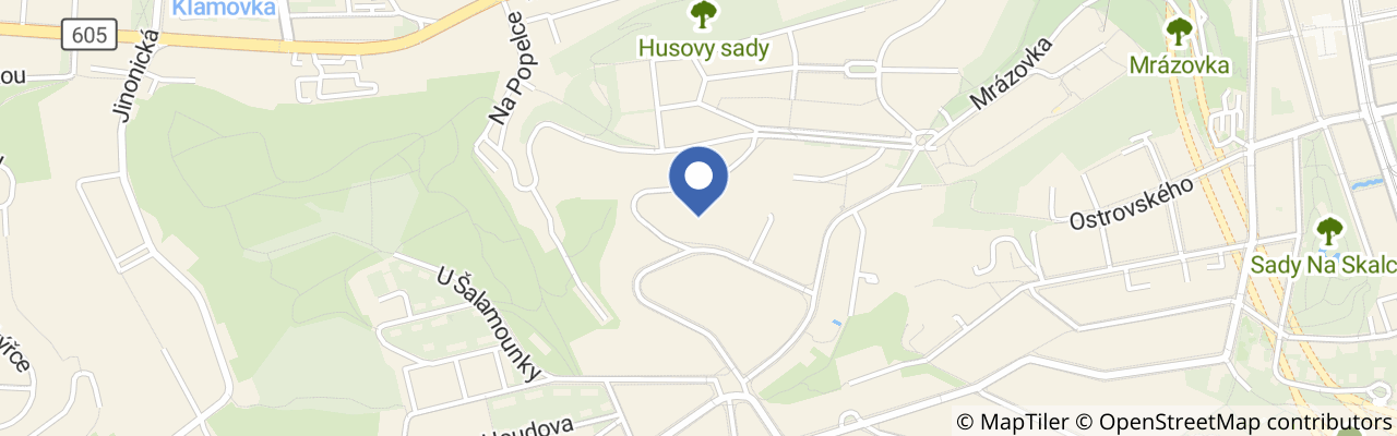 Mapa - Komentované prohlídky Winternitzovy vily