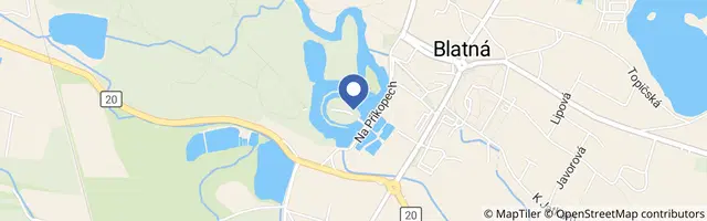 Mapa - Představení V.O.S.A. Theatre v zámeckém parku Blatná