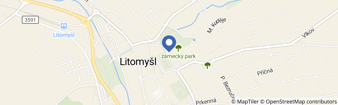 Mapa - Mimořádné kastelánské prohlídky běžně nepřístupných prostor – Zámek Litomyšl
