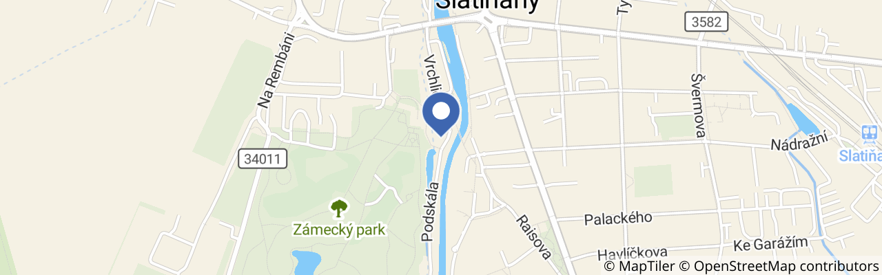 Mapa - Hřebčín Slatiňany a okolí