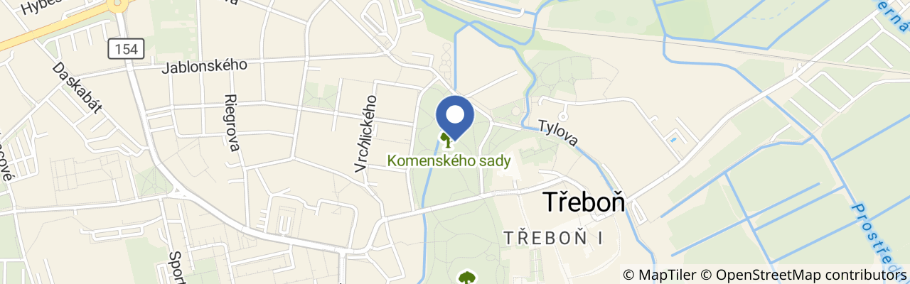 Mapa - Svět dětí Komenského sady Třeboň